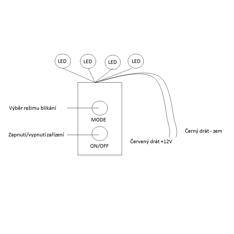 LED stroboskop oranžový 4ks 1W