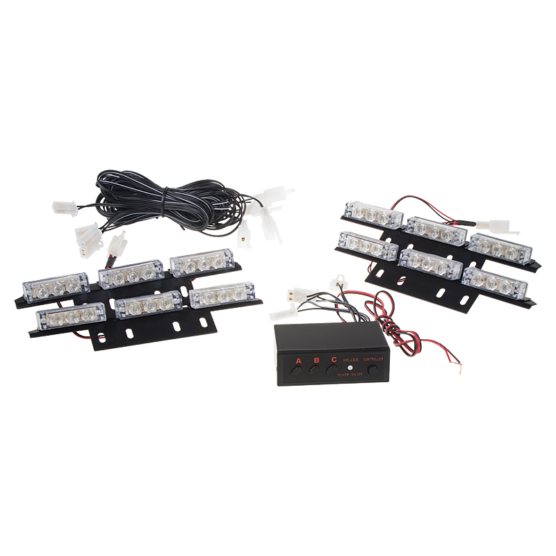 PREDATOR LED do mriežky, 12V, modro-červený