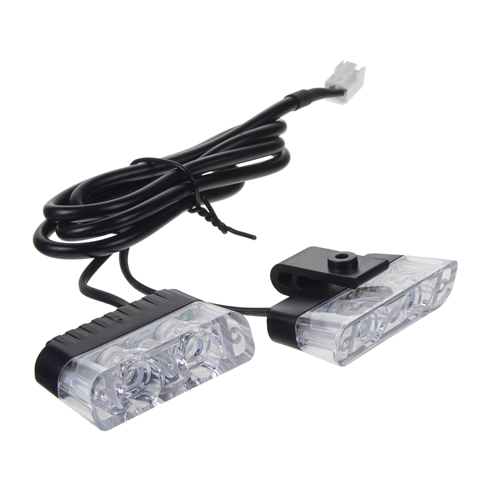 Výstražné LED svetlá vonkajšie, do mriežky, modro-červené, 12V