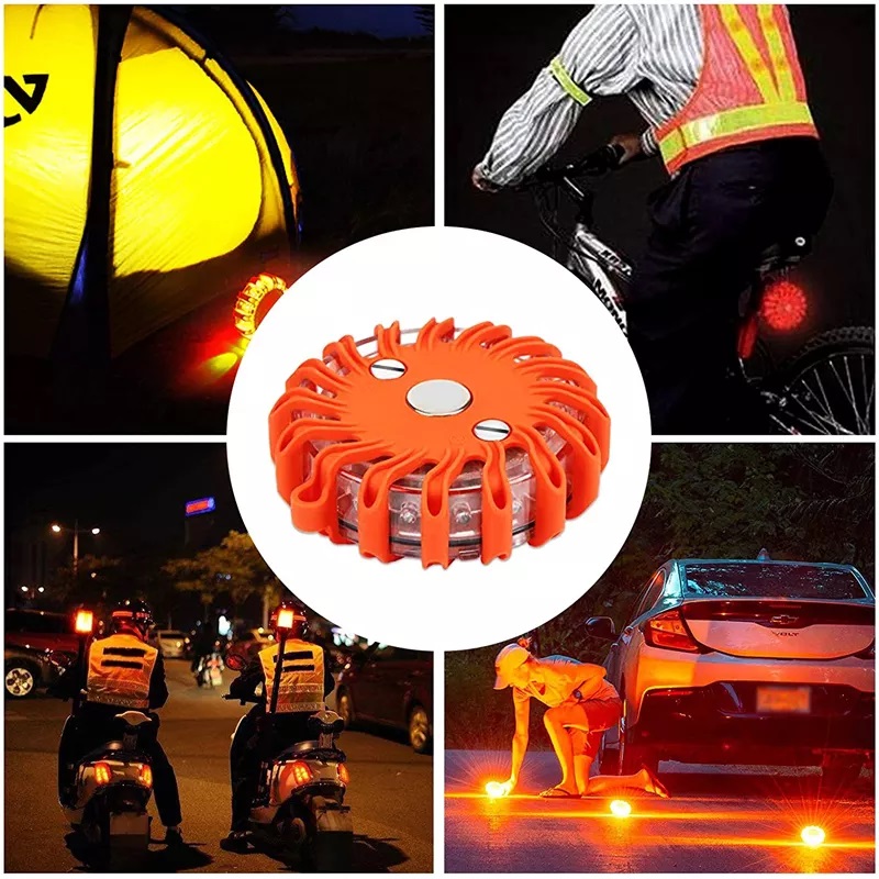 LED výstražné svetlo 16LED, oranžové, set 6ks