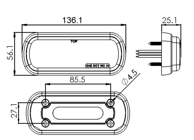 PROFI výstražné LED svetlo vonkajšie, 12-24V, ECE R10