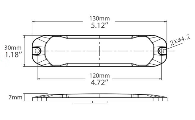 PROFI SLIM výstražné LED svetlo vonkajšie, červené, 12-24V, ECE R10