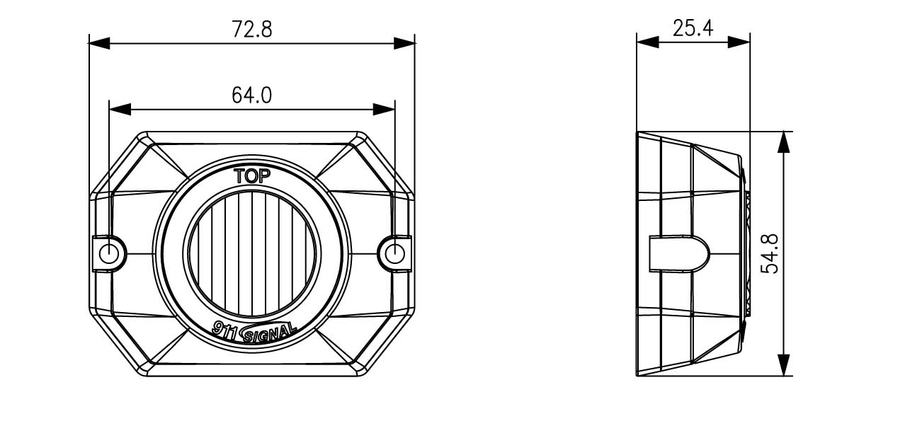 PROFI výstražné LED svetlo vonkajšie, 12-24V, oranžové, ECE R65