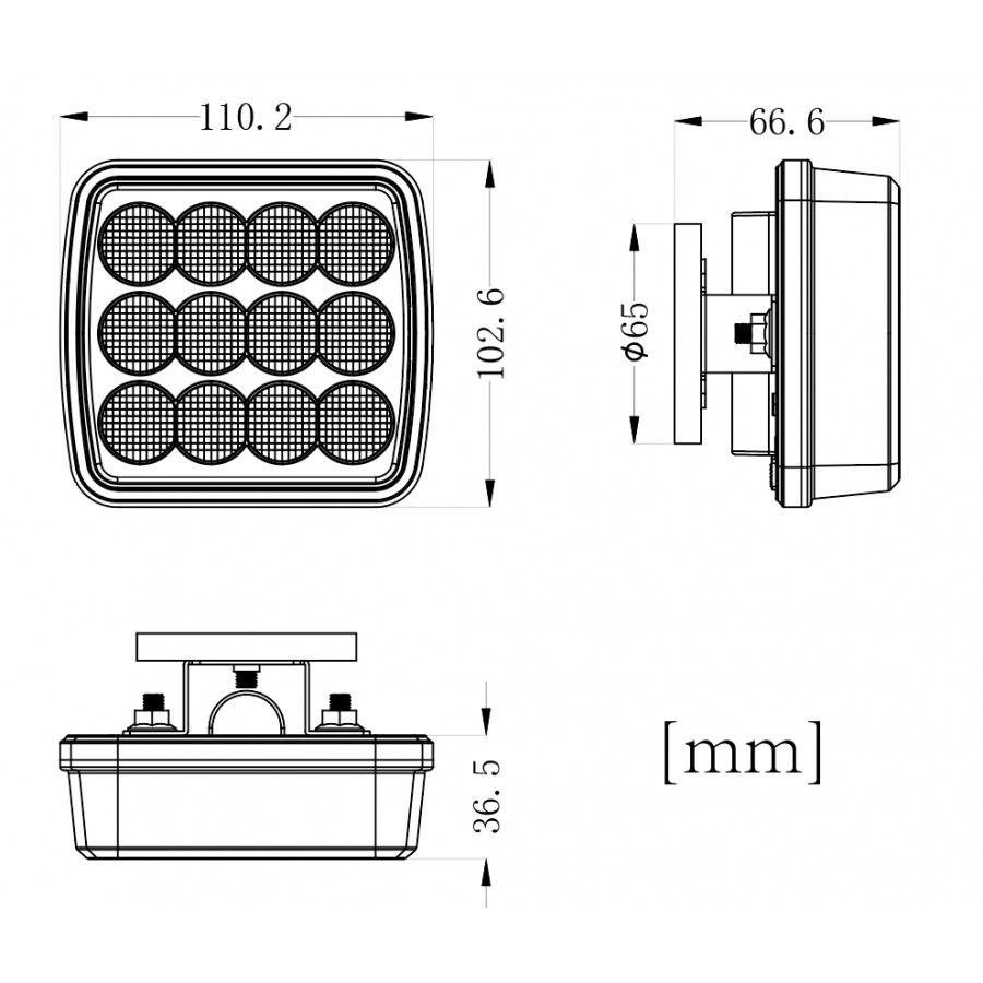Výstražná lampa 12xLED 12 24V LW0044