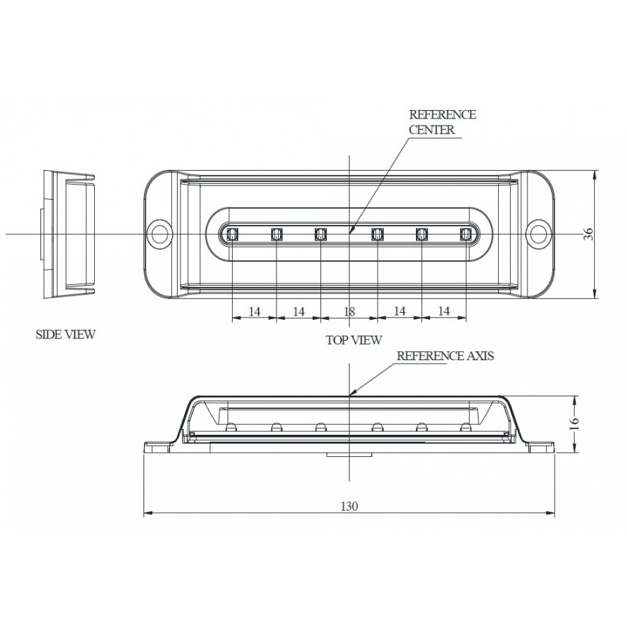 LED výstražné svietidlo 6 LED ECE R10 R65 LW0035