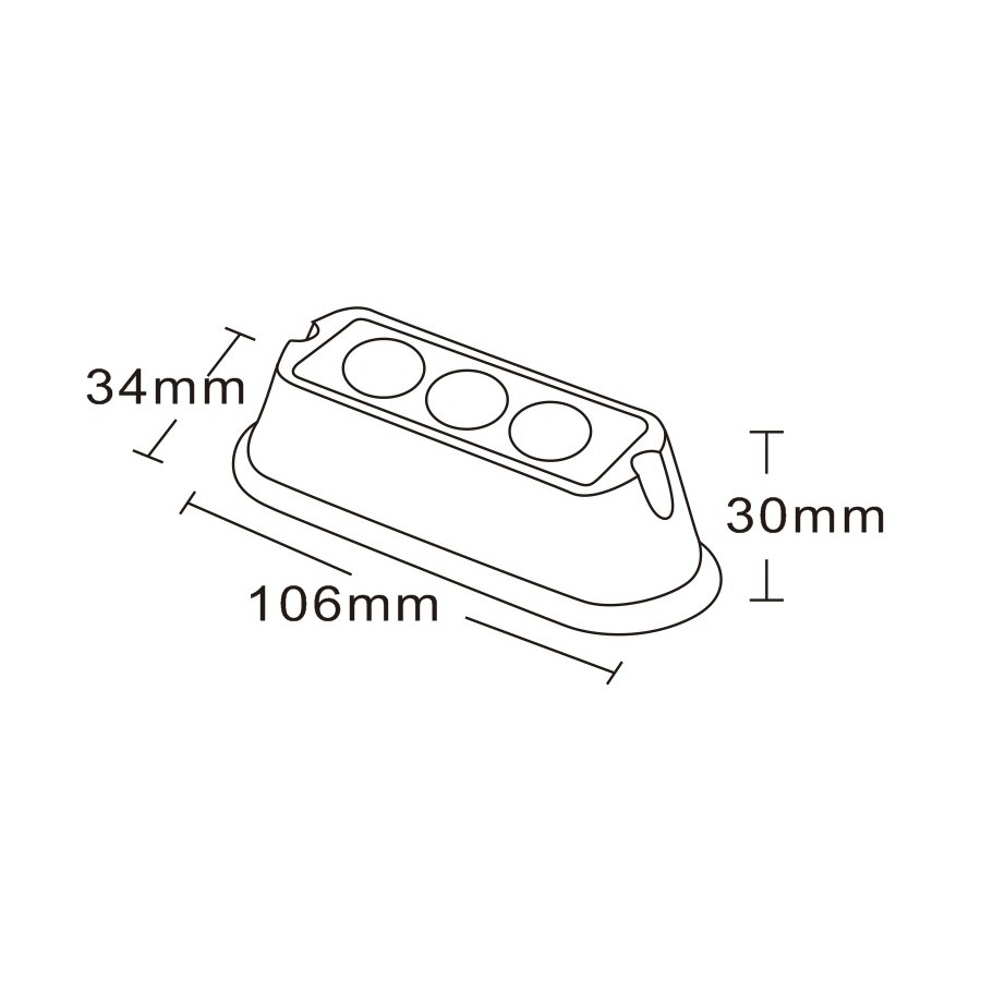 LED výstražné svietidlo 3x LED white L2285-W