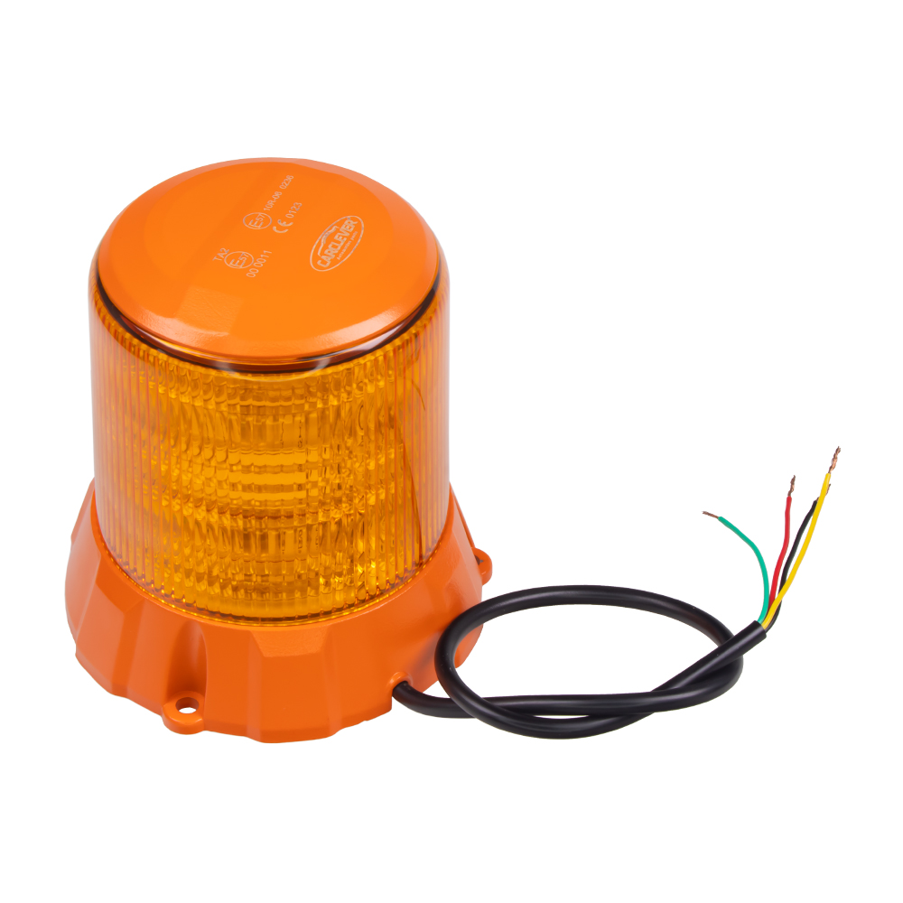 Robustný oranžový LED maják, oranžový hliník, 96W, ECE R65