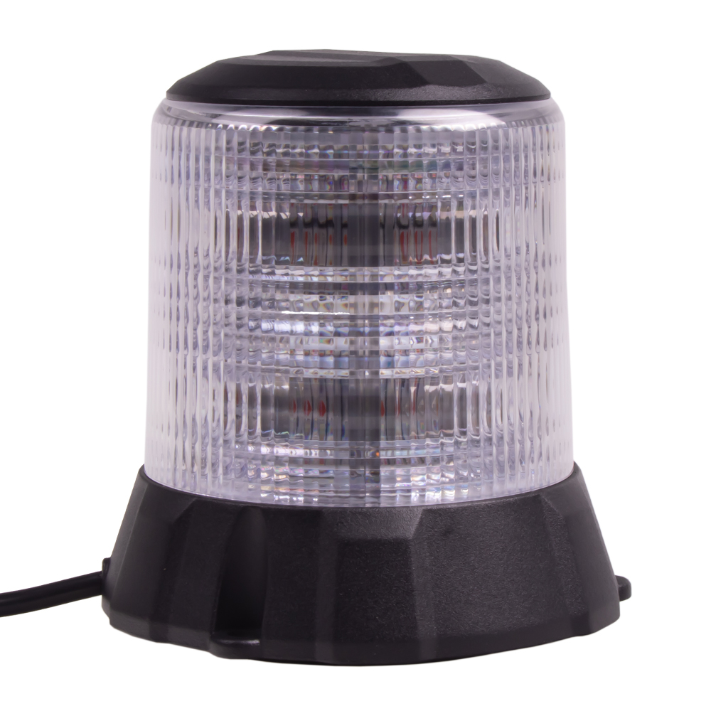 Robustný modro-červený LED maják, čierny hliník, 96W, ECE R10