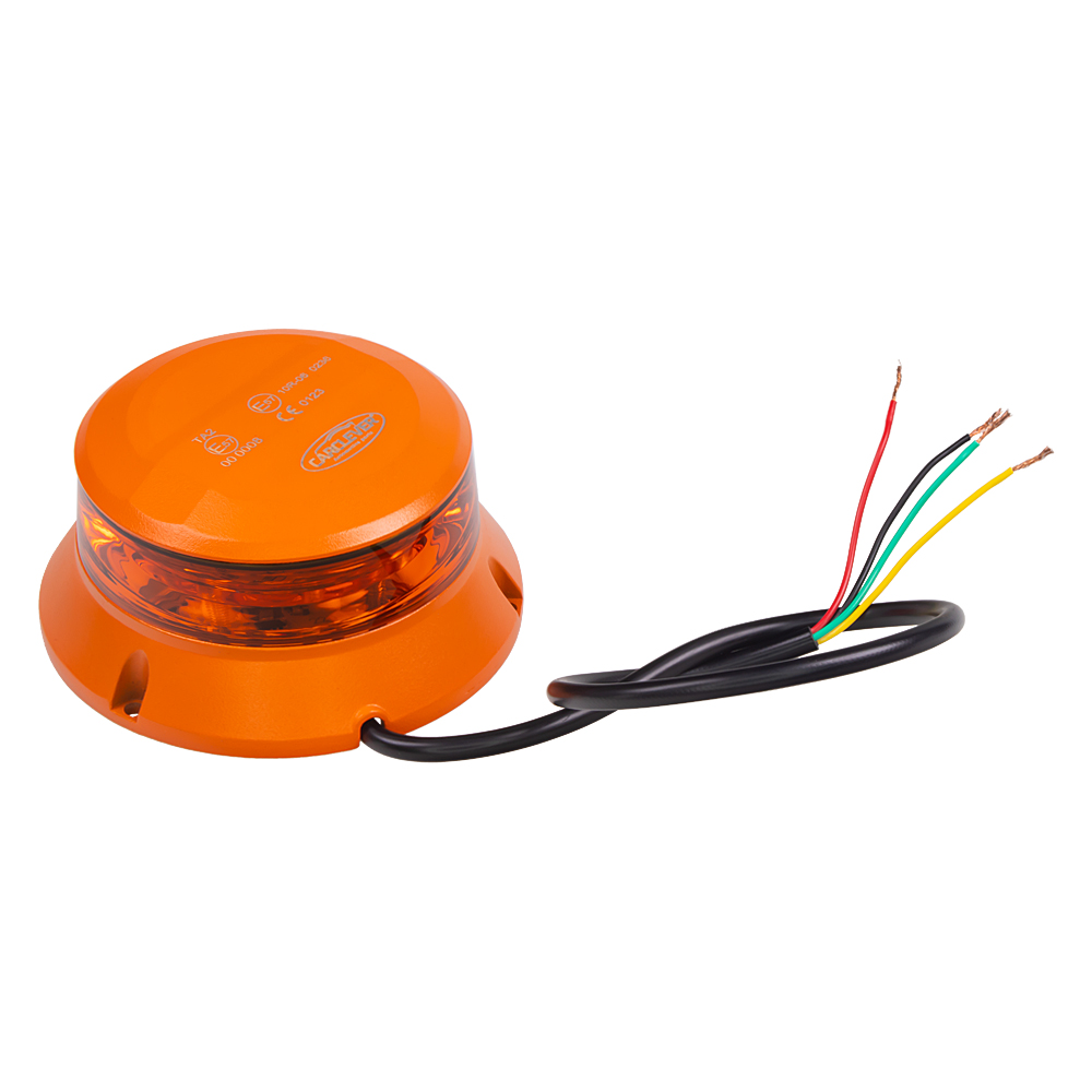 Robustný oranžový LED maják, oranžový hliník, 36W, ECE R65