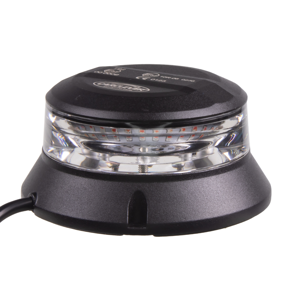 Robustný modro-červený LED maják, čierny hliník, 36W, ECE R10