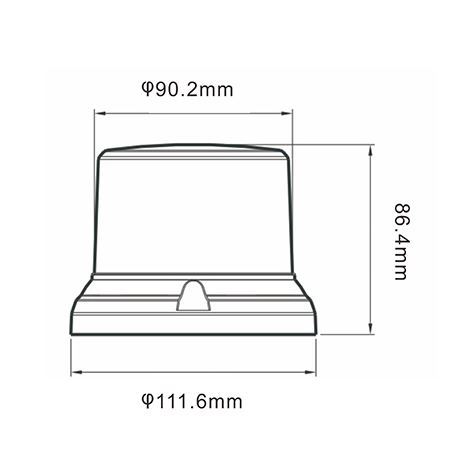 LED maják, 12-24V, 64x0,5W, oranžový, pevná montáž, ECE R65 R10
