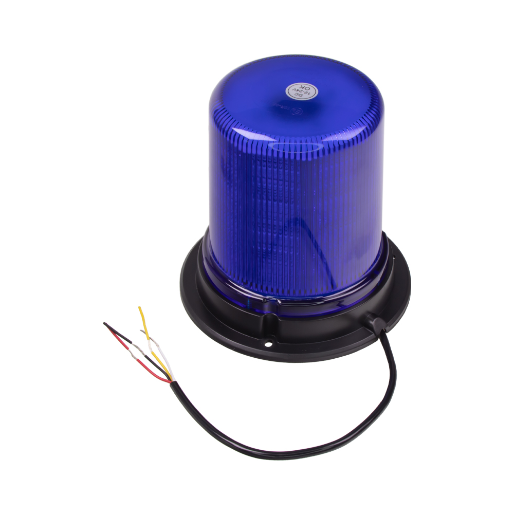 LED maják, 12-24V, 128x1,5W modrý, pevná montáž, ECE R65