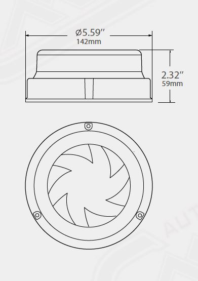 LED maják, 12-24V, 16x1W oranžový, fix, ECE R65