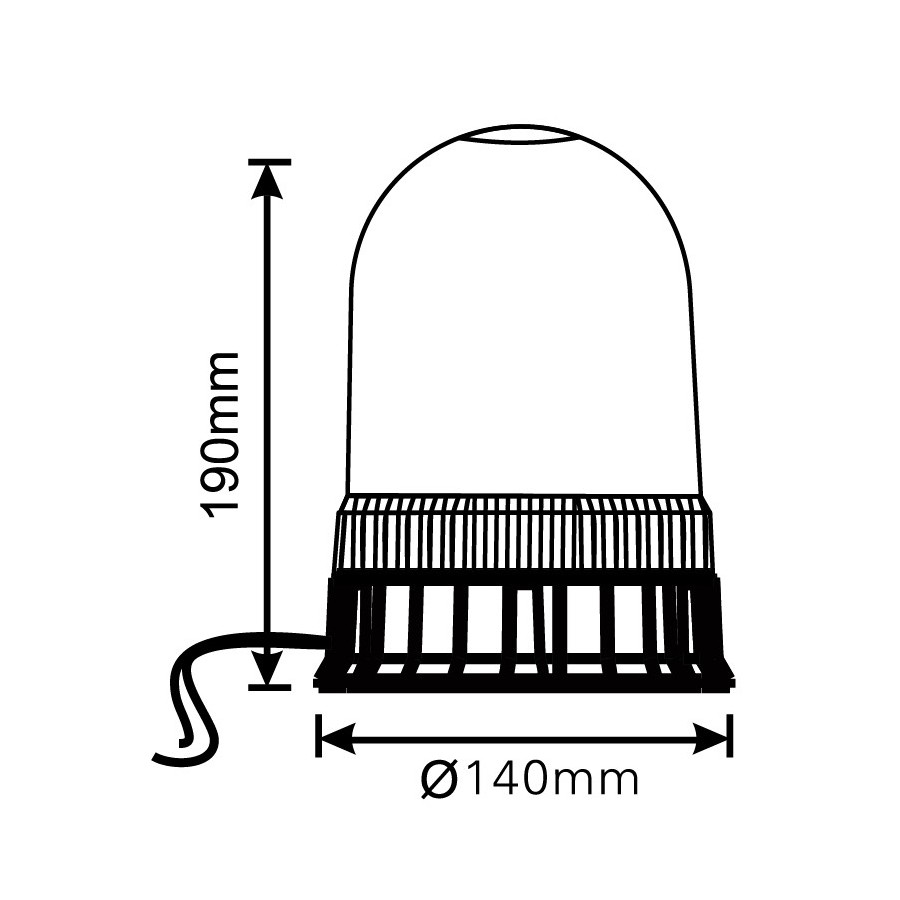 LED maják 24 LED R65 R10 3-bodové uchytenie L1409-ALR-2