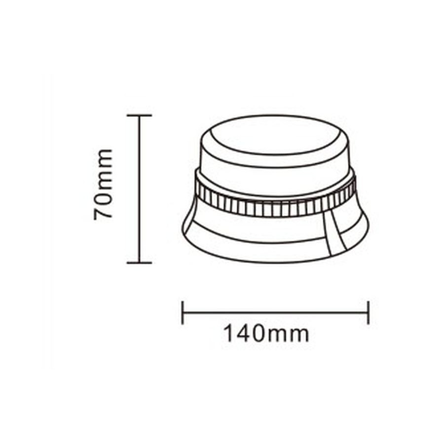 LED maják 12xLED-3W R65 R10 3-bodové uchytenie ALR0005