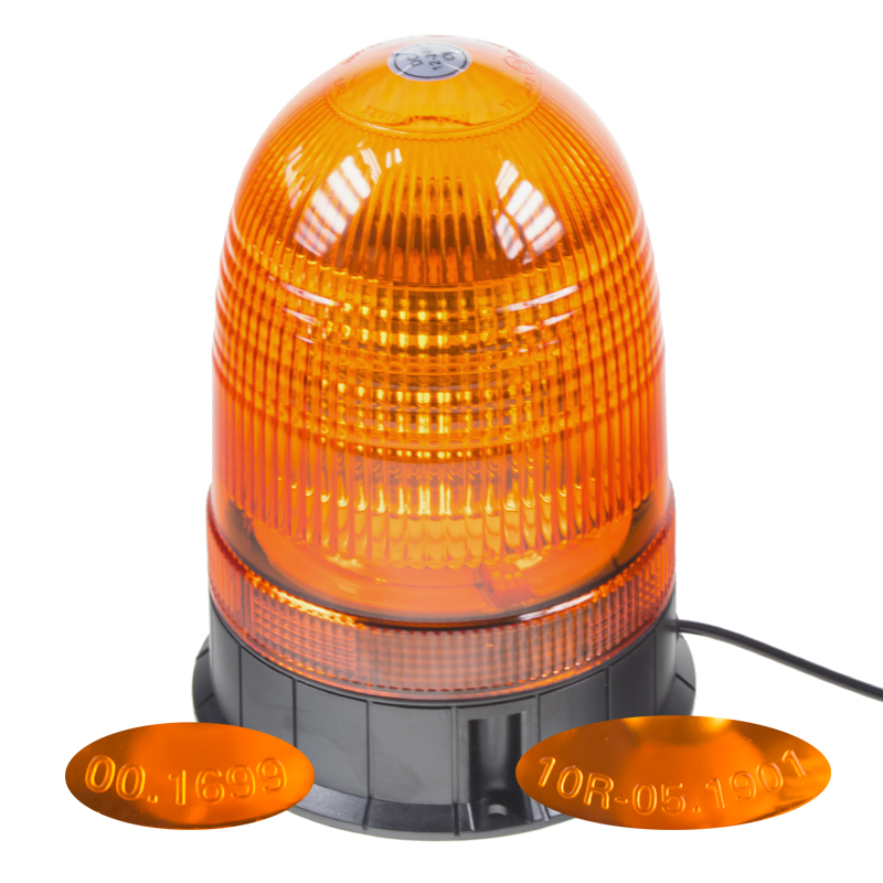 LED maják, 12-24V, 18x3W, oranžový magnet, ECE R65