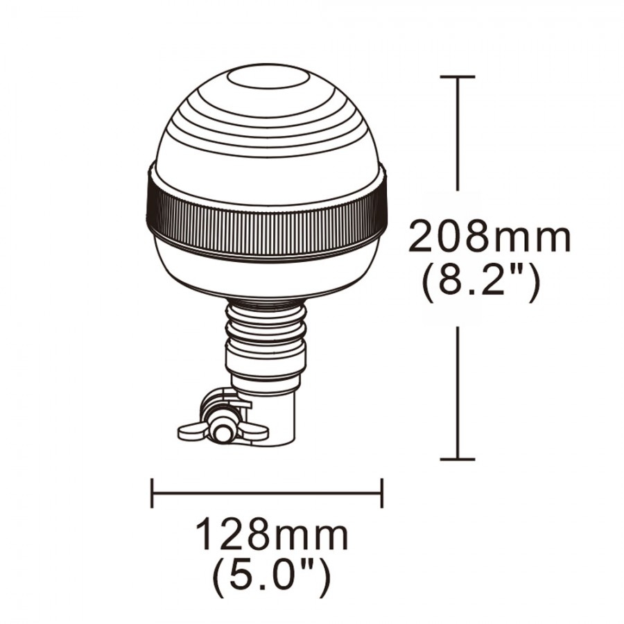 LED maják 12x LED R65 R10 flex L1406-ALR-4