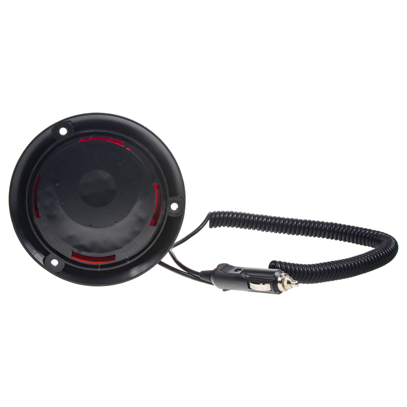 Zábleskový maják, 12-24V, červený magnet, ECE R10