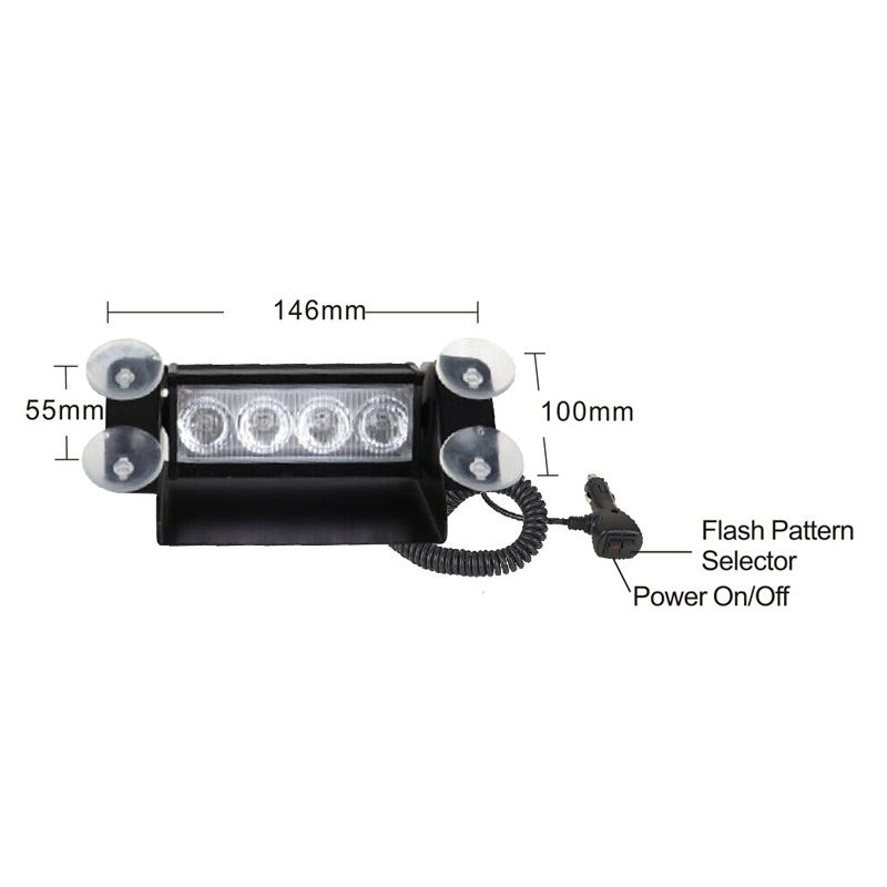 PREDATOR LED vnútorné, 4x3W, 12-24V, modré, 146mm