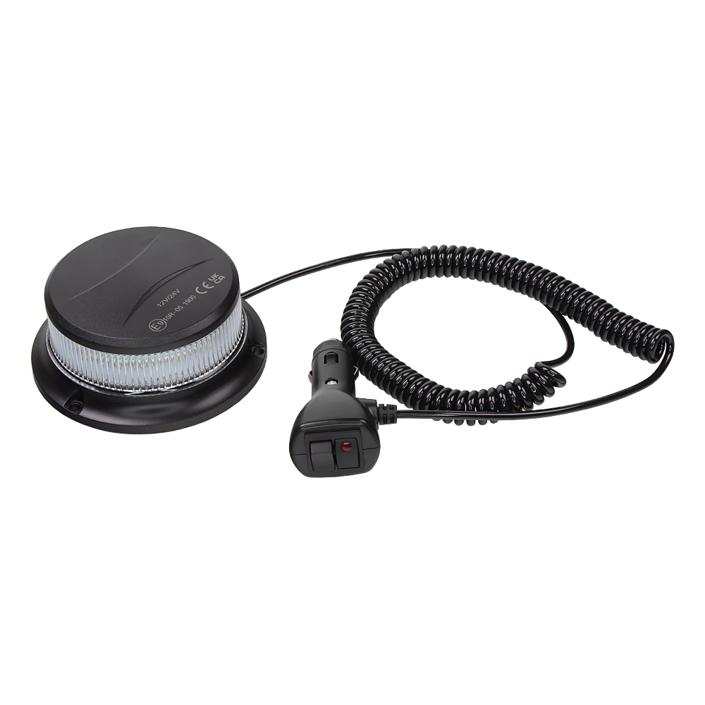 LED maják, 12-24V, 18x1W biely, magnet, ECE R10