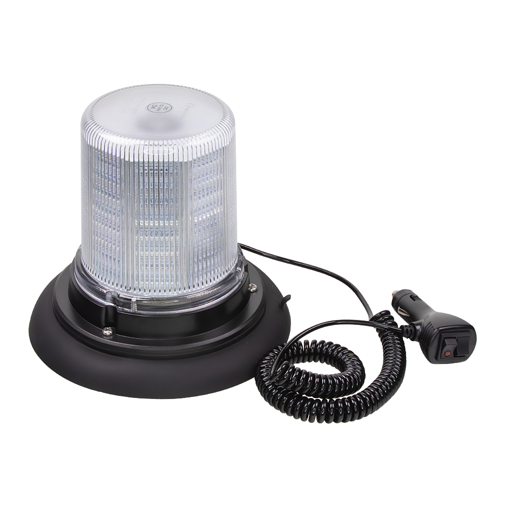 LED maják, 12-24V, 128x1,5W biely, magnet, ECE R10