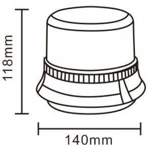 LED maják rotačný 8LED*5W R65 R10 magnetické uchytenieALR0037
