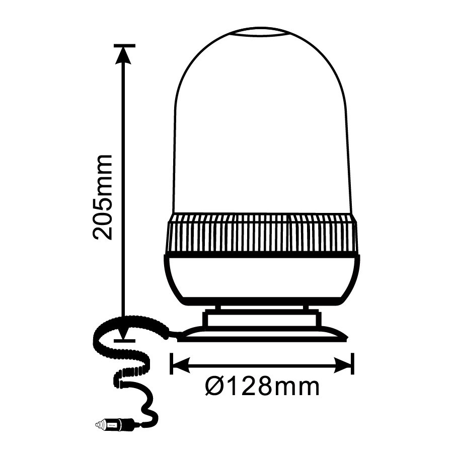 LED maják 24xLED*3W R65 R10 magnetické uchytenie ALR0018-2