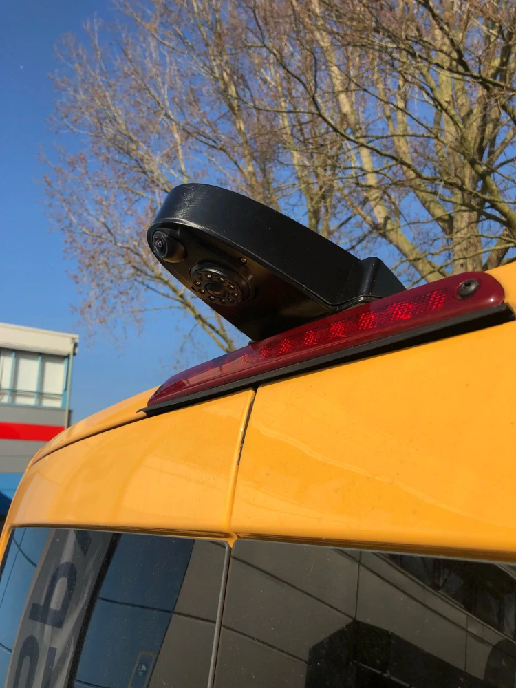 Dvojitá kamera CCD s IR svetlom, vonkajšia pre dodávky alebo skriňové autá