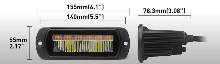 LED svetlo obdĺžnikové s oranžovým výstražným svetlom, ECE R10, R65