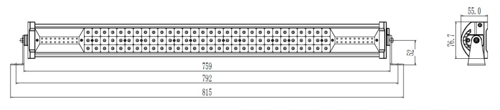 LED rampa, 126x3W, 759mm, ECE R10