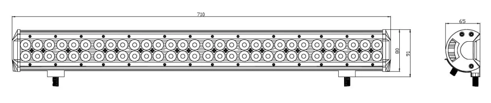 LED rampa, 60x3W, 710x80x65mm, ECE R10