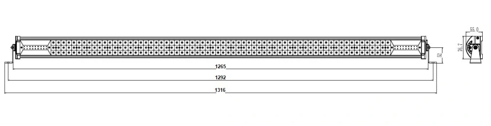 LED rampa, 216x3W, 1265mm, ECE R10