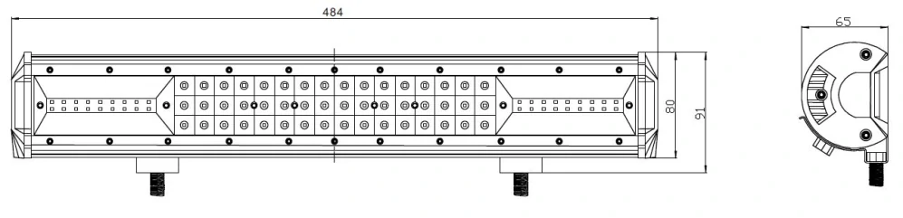 LED rampa, 84x3W, 484mm, ECE R10