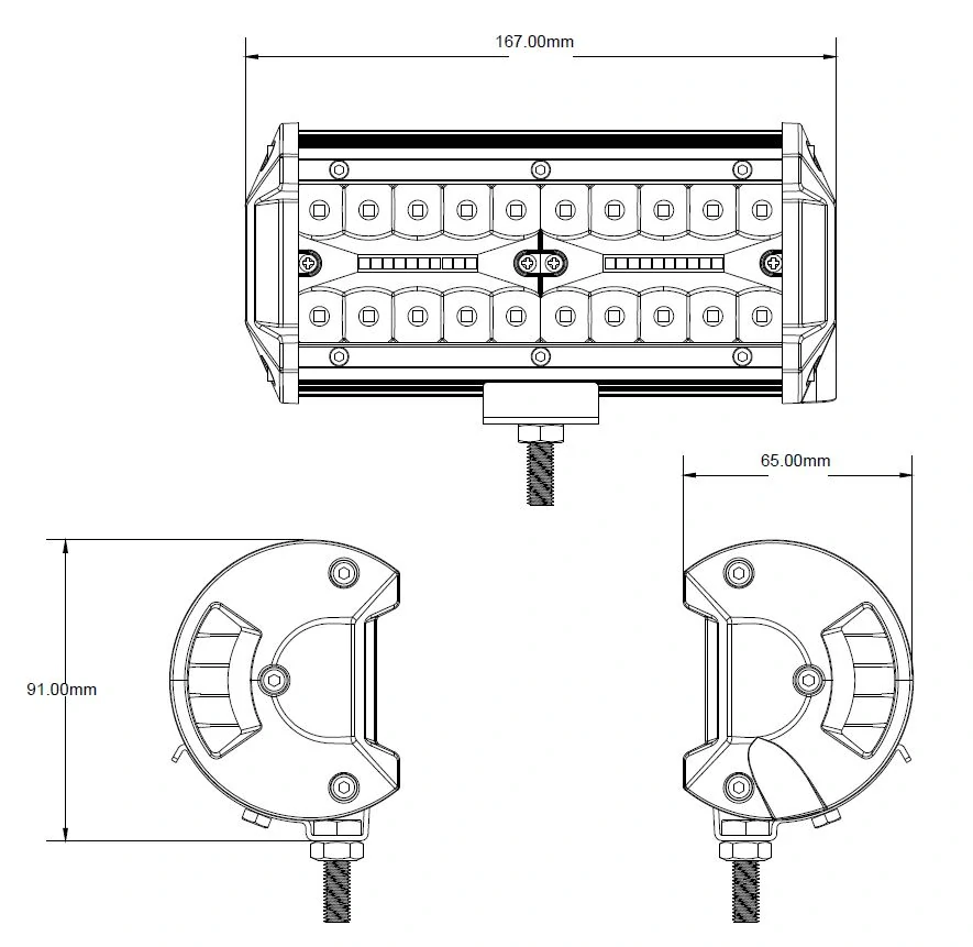 LED rampa, 40x3W, ECE R10 167x91x65 mm