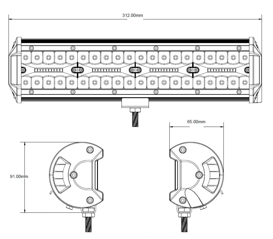 LED rampa, 80x3W, ECE R10 312x91x65 mm