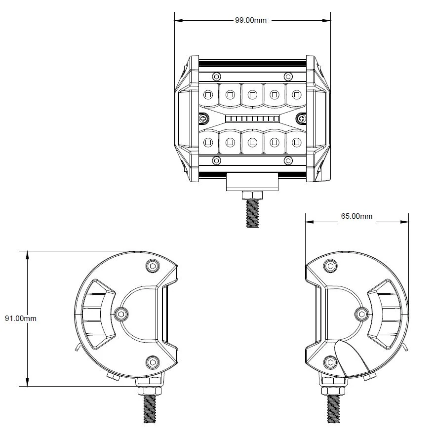 LED svetlo, 20x3W, ECE R10 99x65x91 mm