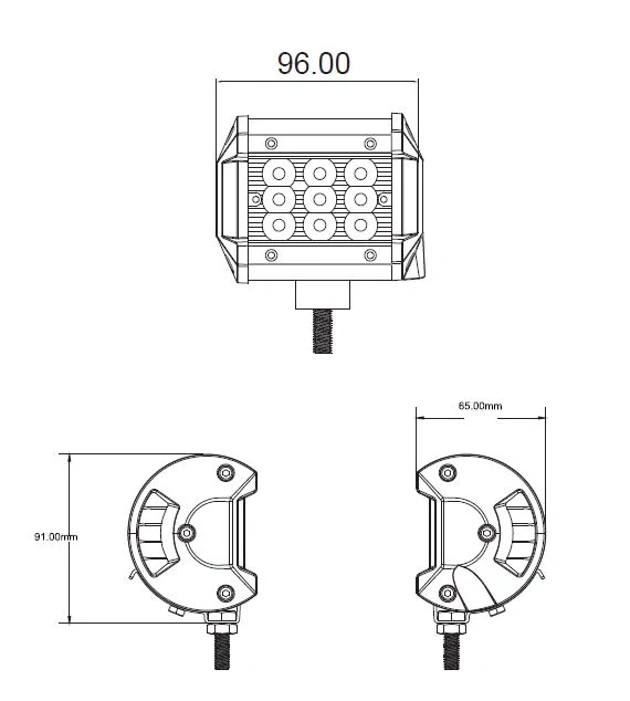 LED svetlo, 9x3W, 96mm, ECE R10