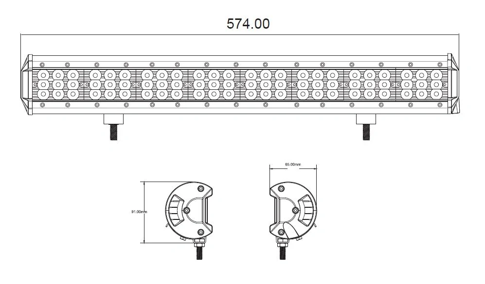 LED svetlo, 63x3W, 574mm, ECE R10