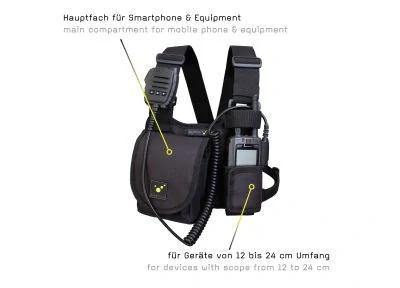 CHEST MOLLE Vesta na rádiostanicu s praktickou úložnou kapsou.