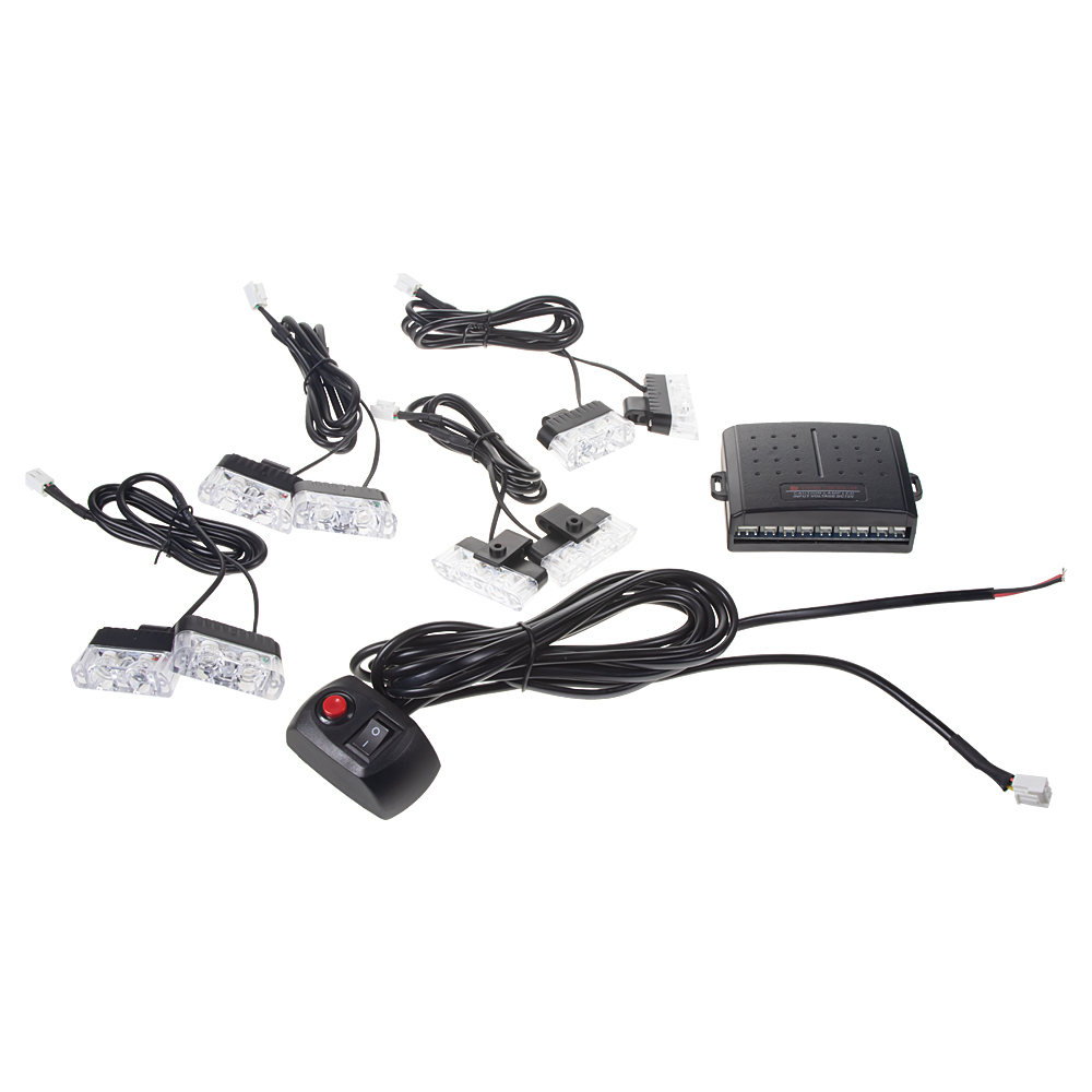 Výstražné LED svetlá vonkajšie, do mriežky, oranžové, 12V