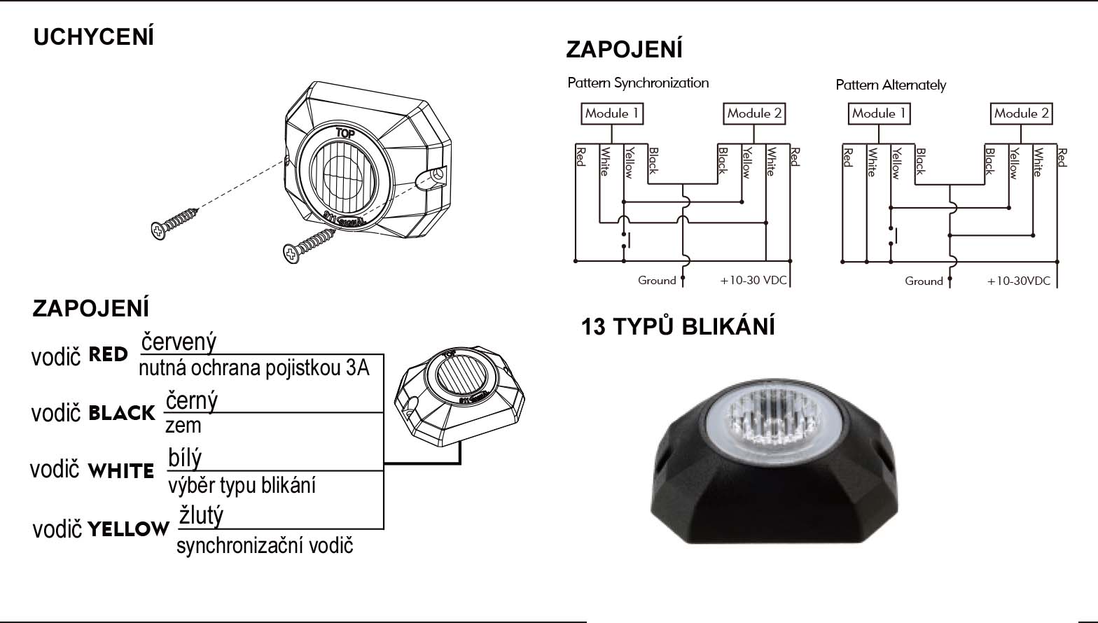 PROFI výstražné LED svetlo vonkajšie, 12-24V, modré, ECE R65