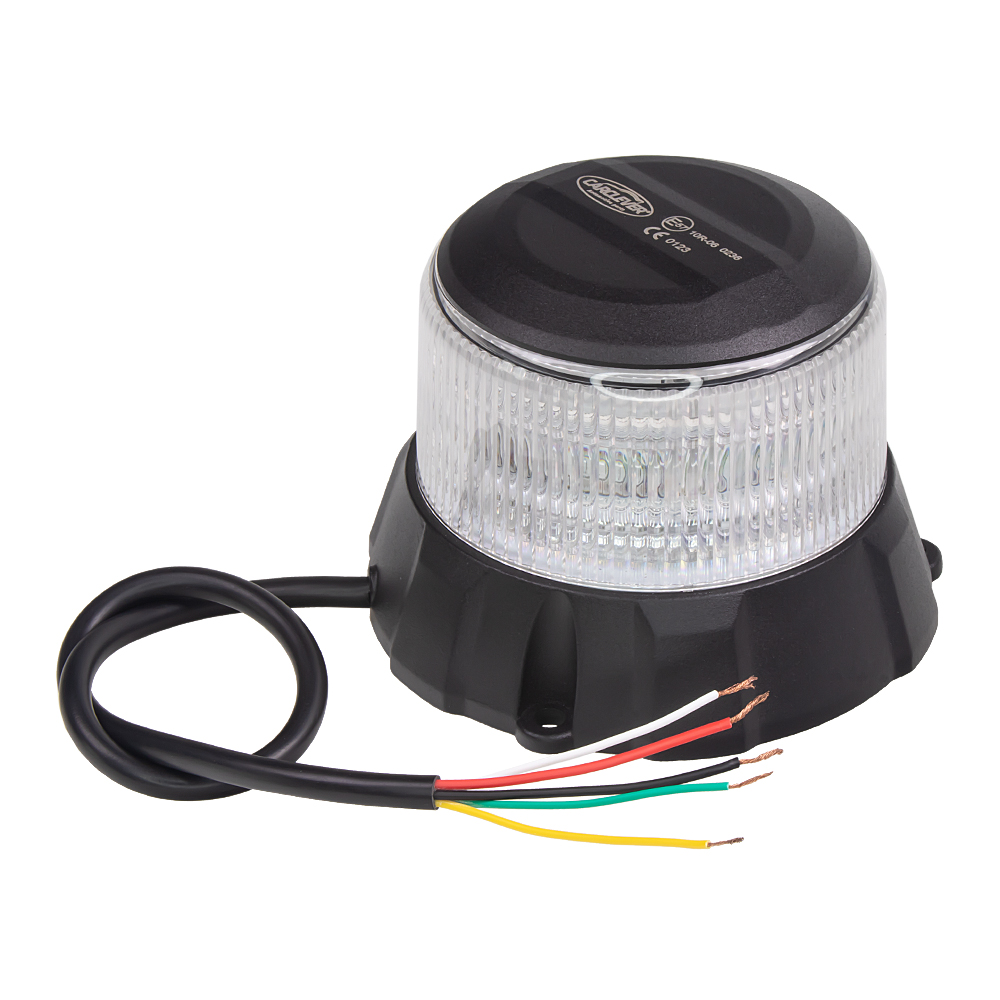 Robustný modro-červený LED maják, čierny hliník, 48W, ECE R10