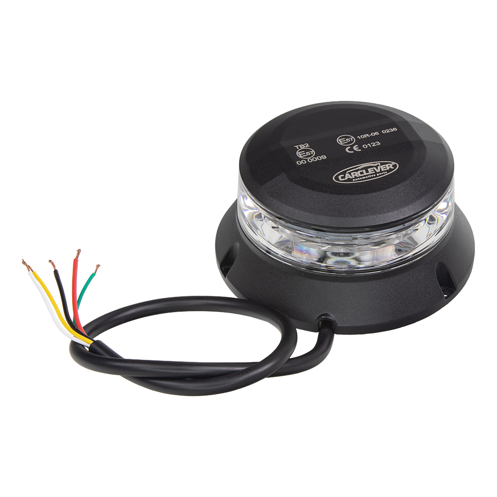 Robustný modro-červený LED maják, čierny hliník, 36W, ECE R10