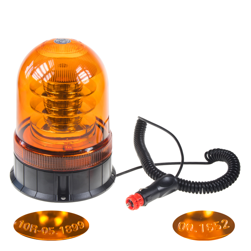 x LED maják, 12-24V, 18x3W, oranžový magnet, ECE R65
