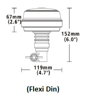 LED maják, 12-24V, 12x1W oranžový, montáž na držiak, ECE R65