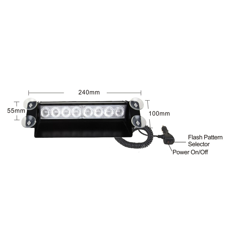 PREDATOR LED vnútorné, 8x3W, 12-24V, modré, 240mm