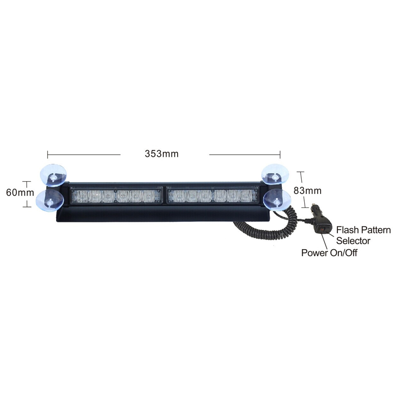 PREDATOR LED vnútorné, 12x3W, 12-24V, oranžové, 353mm, ECE R10