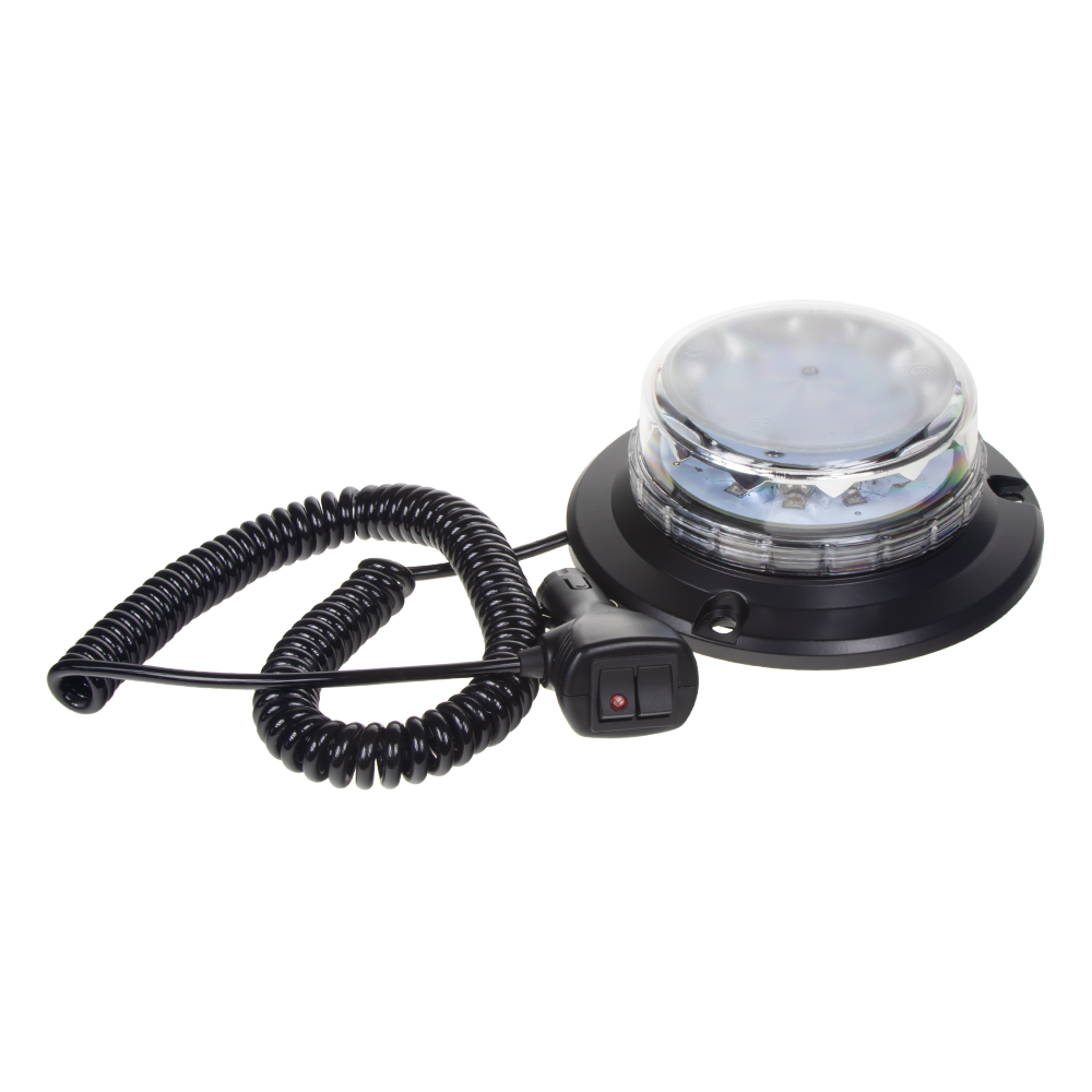 LED maják, 12-24V, 12x3W viacfarebný, magnet