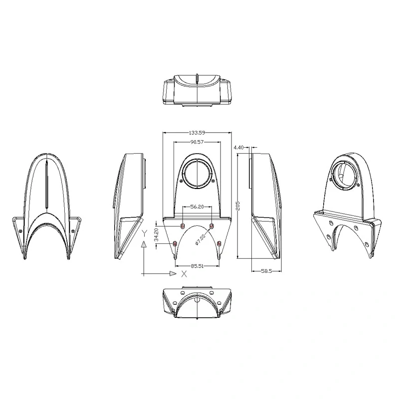 Kamera CCD s IR svetlom, vonkajšia pre dodávky alebo skriňové autá