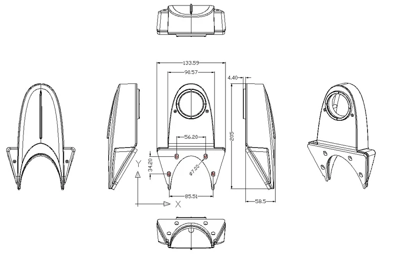 Kamera 4PIN CCD s IR, vonkajšia pre dodávky alebo skriňové auta